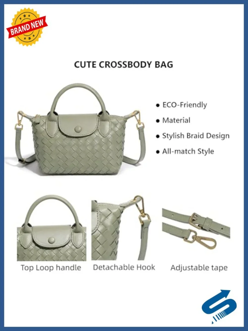 Vegan Leather Woven Crossbody Bag Mini Dumpling Handbag Top Handle Shoulder
